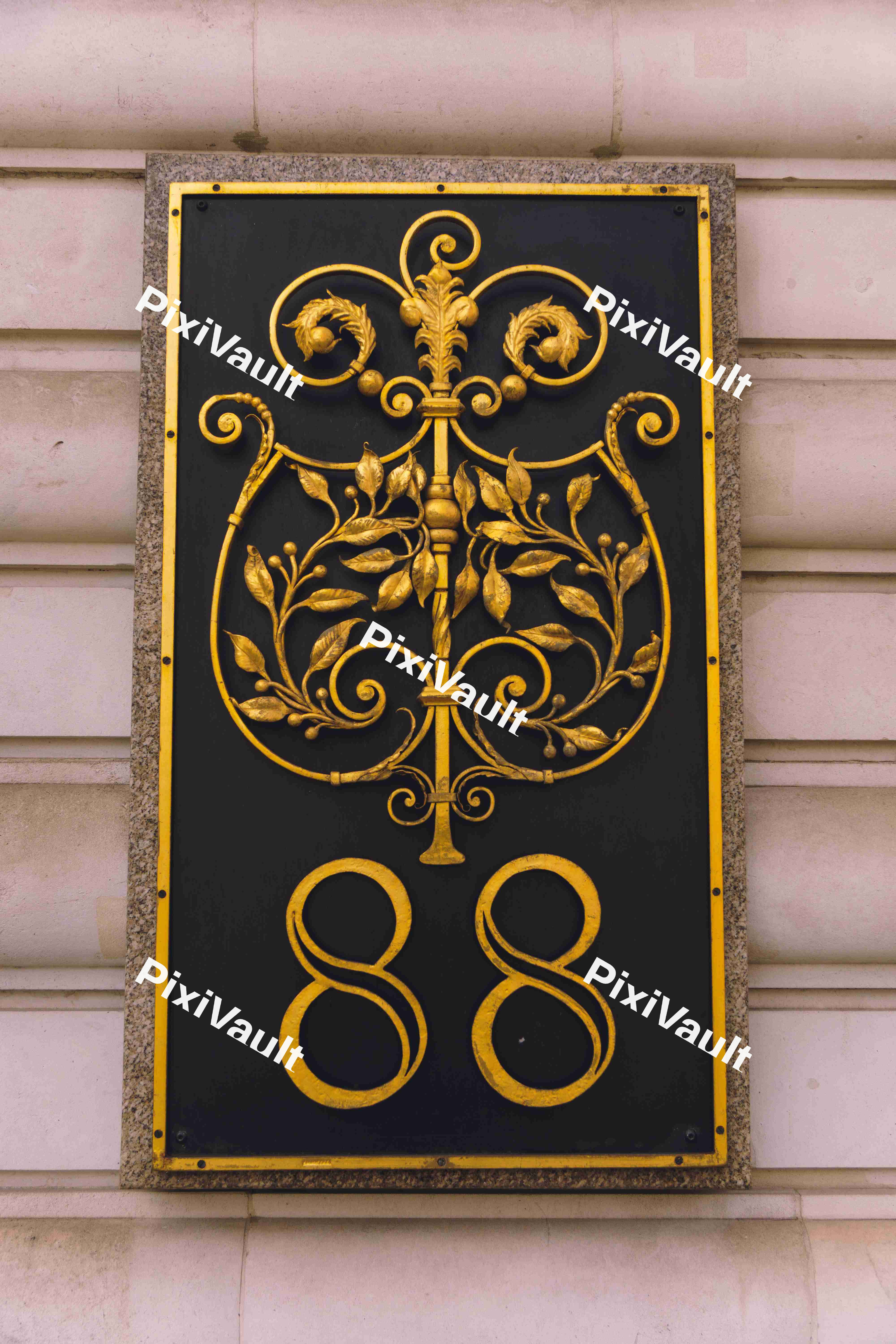 Number 88 Black & Gold Detail